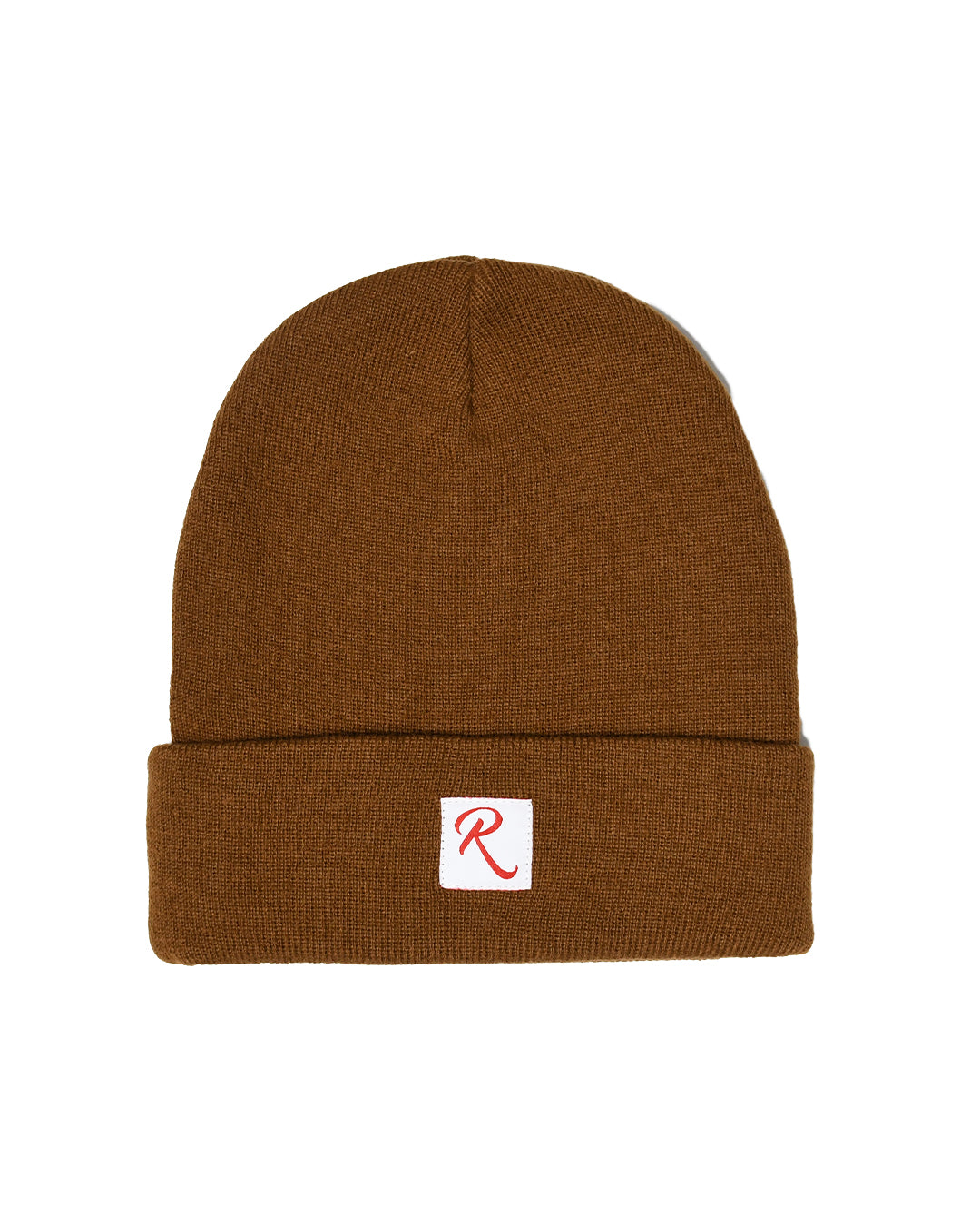 Restyle Front Patch Beanie Hat - Brown