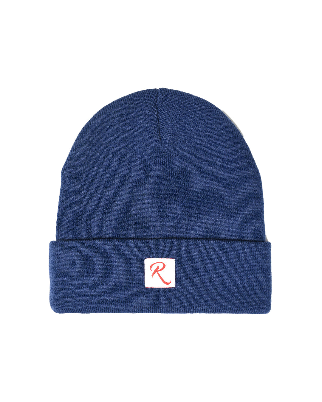 Restyle Front Patch Beanie Hat - Navy Blue